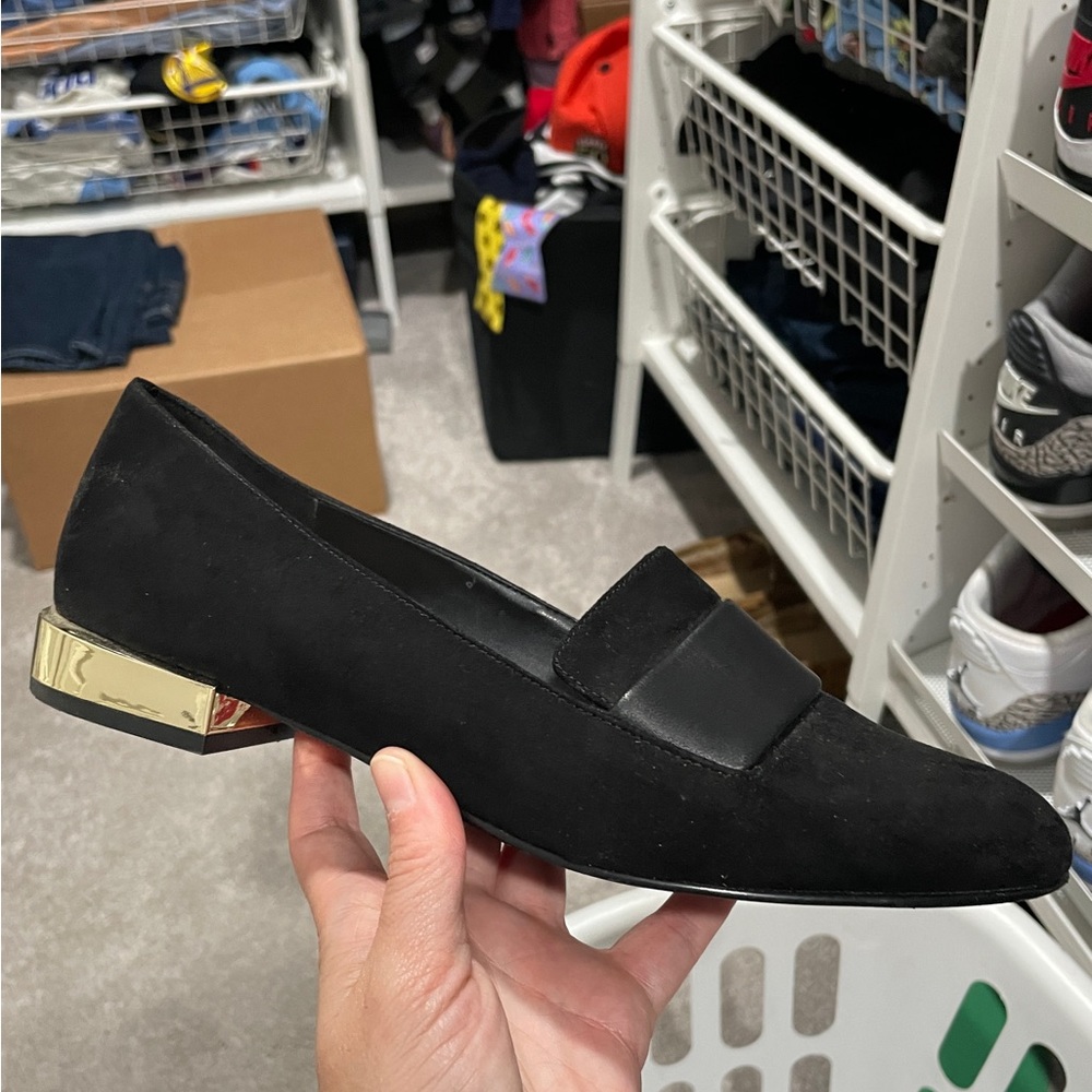 Aldo black and gold flats